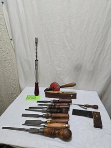 VINTAGE WOODWORKING TOOLS JOB LOT 13 PCS TOTAL SOME STATE UK MADE - Picture 1 of 22