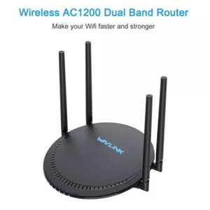 WAVLINK AC1200 Czarny gigabitowy dwuzakresowy inteligentny bezprzewodowy internet WiFi router CA307 - Zdjęcie 1 z 4