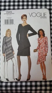 Vogue Pattern 7525 Asymmetrical Hemline Dress Tunic Skirt Pants 8 10 12 UNCUT - Picture 1 of 2