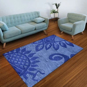 Eco-Friendly Hand Tufted Wool Area Rug Contemporary Blue BBH Homes BBK00917 - Picture 1 of 10