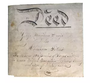 Antique 1838 Milford Township, Bucks County Pennsylvania PA Vellum Indenture - Picture 1 of 7