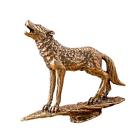 Mini Wolf Brass Ornament Art Crafts Home Decoration for Study Room Bookcases