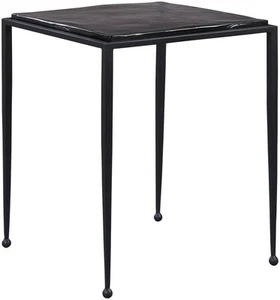Uttermost 22979 Wavelet 19" Square Glass and Iron Accent Table - Black - Picture 1 of 5