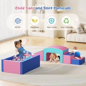 Soft Foam Climbing Blocks for Toddlers 1-3 Years with Ball Pit Light weight - Picture 1 of 12