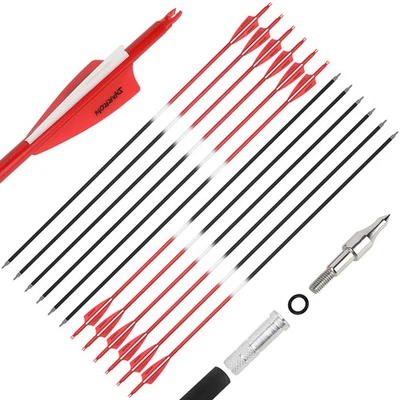 6/12X 30" Carbon Arrow Vanes SP500 Archery Recurve Bow Compound Bow Tips Hunting - Image 1 of 4