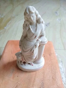 Ravi Varma Porcelain Figure Lady India Art Sculpture Hand Painted Calcutta 5” - Picture 1 of 2