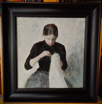 Mädchen beim Nähen nach Vilhelm Hammershøi  - Bild 1 von 4