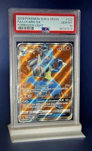PSA 10 💎 Lucario GX Full Art 122/131 Forbidden Light Pokemon LOW POP!! - Picture 1 of 3