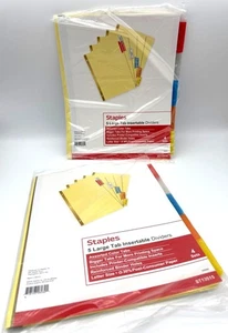 Staples Big Tab Blank Paper Dividers 5-Tab Clear 4/Pack (13515) lot of 2 - Bild 1 von 5