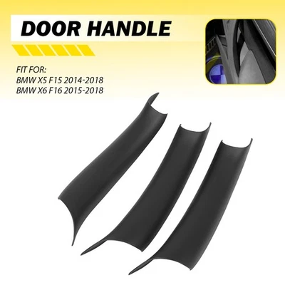 Black Inner Door Handle Pull Trim Cover Fit BMW X5 F15 X6 F16 2014 2015 16-18 US - Image 1 of 4