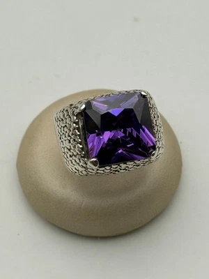 anello ring vintage silver argento 925 ametista amethyst - Immagine 1 di 4