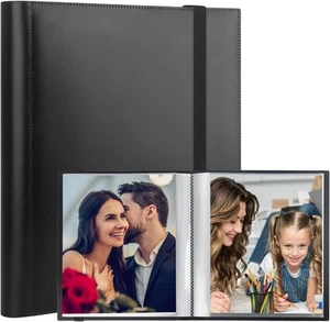 Photo Album 6x8 Photos, Book Holds 64 Pictures, Art Black - Picture 1 of 7