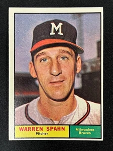 1961 Topps #200 Warren Spahn HOF Milwaukee Braves - EX - mehrere Bilder - Bild 1 von 4