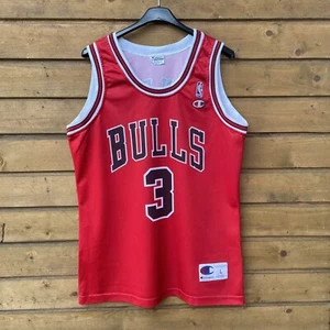 Vintage Tyson Chandler #3 Chicago Bulls Champion Jersey NBA Basketball Red Sz L - Picture 1 of 23