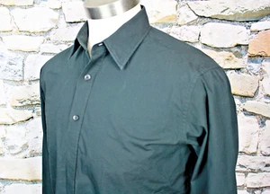 UNTUCKit Men's Shirt Black All Cotton Point Collar Long Sleeve M - Picture 1 of 9