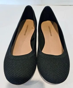 Lucky Brand Women Slip On Ballet Flats ~Black Woven Textile~ Size 8 1/2M ~ EUC - Picture 1 of 7
