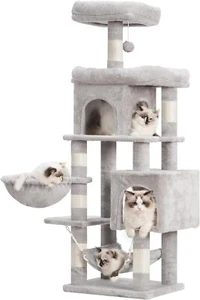 Cat Tree with Large Platform Multi Level Cat Tower with 2 Caves Cat Condo with 6 - Picture 1 of 9