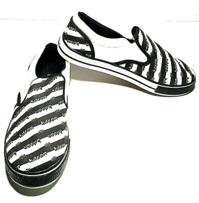 Zapatos sin cordones Kitson de lona blancos y negros para mujer talla 6,5 (W-240) Foto 1 de 4