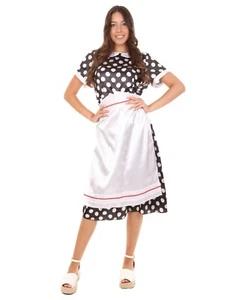 Adult Women's Polka Dot Dress Cosplay Love Lucy Costume Halloween Party HC-438 - Picture 1 of 8