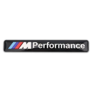 BMW Performance Aluminum logo badge replacement piece85mm(3.34")x11mm(0.43"black - Picture 1 of 7