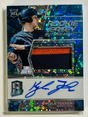 Kyle Tucker AUTO~PATCH~RC #/99 Panini Spectra Blue Disco 2019 Rookie Autograph - Image 1 of 2