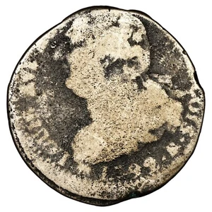 France 2 sols 1792 B au faisceau Rouen frappe décentrée métal de cloche Gad.25 - Imagen 1 de 2