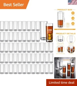 100 Stück Schnapsgläser Set 2,2 oz Mini Schnapsglas Großpackung, Klar Kunststoff Schnapsglas... - Bild 1 von 8