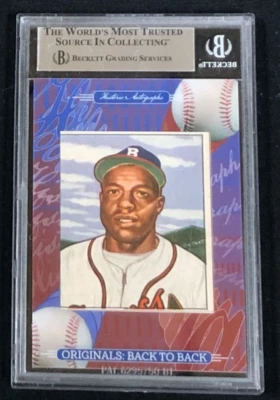 Sam Jethroe 1950 Bowman & Auto 2022 Historic Originals Back to Back 3/4 - Image 1 of 2