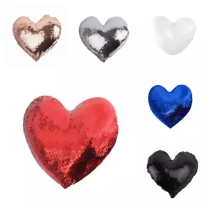 Fundas de almohada reversibles de lentejuelas de sirena con forma de corazón en blanco con sublimación 3D de 10 piezas - Imagen 1 de 24