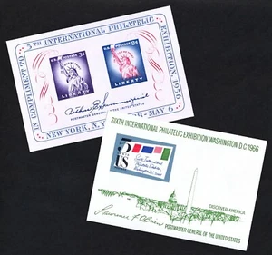 US Scott #1075 and #1311 5th and 6th Philatelic Exposition Souvenir Sheets - Picture 1 of 3
