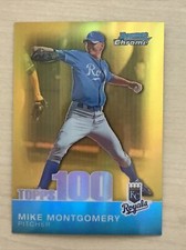 2010 Bowman Chrome Topps 100 Prospects Gold Refractor /50 Mike Montgomery #TPC33