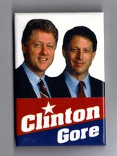 1992 Bill Clinton & Al Gore (2x3)" / Presidential Campaign Button(xmas)