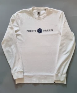 Pretty Green Lincoln Embroidered Logo Light Sweatshirt White Men's Size Small - Picture 1 of 18