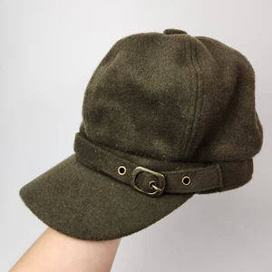 Newsboy Hat Womens Y2k Chunky Bratz Wool Blend Lizzy McGuire Buckle Vtg Style - Picture 1 of 8