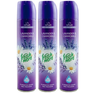 Fresh & More Air Freshener Spray Lavender & Chamomile 3 x 300ml Odor Eliminator - Picture 1 of 1