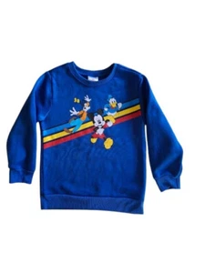 Disney Junior Mickey Kids Blue Sweatshirt Sz 6 Fleece Crewneck Pullover Sweater - Picture 1 of 10