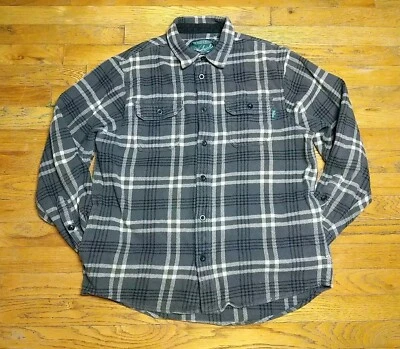 Chaqueta de franela pesada Woolrich para hombre talla mediana gris blanco negro  Foto 1 de 4
