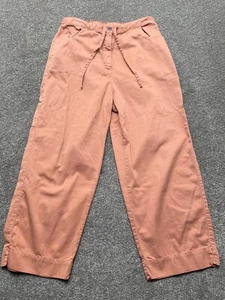 J. Jill Pants 10 Peach Pink Straight Relaxed Fit Drawstring Elastic Waist Crop - Picture 1 of 9