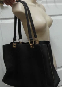 The Limited Womens Black Shoulder Bag Large size Brass accents snap & zipper - Picture 1 of 7