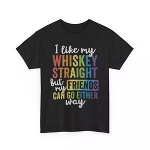 Funny Whiskey Friends T-Shirt, Unisex Cotton Tee, Perfect Gift for Friends - Picture 1 of 4