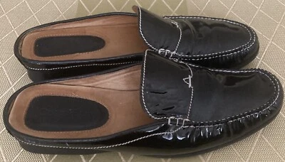 ZAPATOS MOCASINES COLE HAAN MUJER MULES CHAROL NEGRO SIN CORDONES TALLA 8.5B Foto 1 de 4