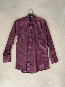 VTG 90s Panhandle Slim Men Size 32 Long Sleeve Western Shirt Stripe red - Picture 1 of 4