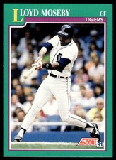 1991 Score Lloyd Moseby Detroit Tigers #133