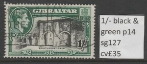 Gibraltar GVI 1938-51 used 1 black & green p14 sg127 - Picture 1 of 2
