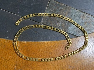 Mens 18k Gold Plated Figaro Link 24" Inch Long x 8MM Wide Chain Necklace - Picture 1 of 2