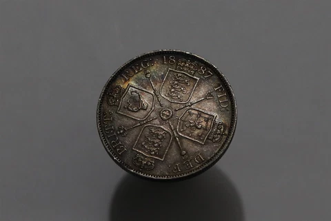 🧭 🇬🇧 UK GB DOUBLE FLORIN 1887 SCARCE HIGH GRADE VICTORIA B59 #3134 Cover
