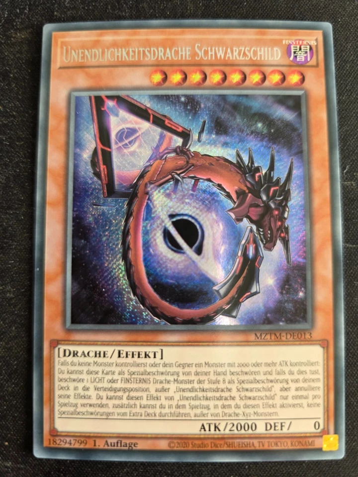 Yu-Gi-Oh! MZTM-DE013 Unendlichkeitsdrache Schwarzschild Secret Rare NM 1st - Bild 1 von 1