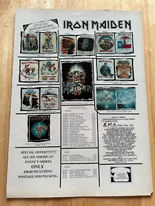 Vintage 1980er Iron Maiden offizielle Ware Original Werbung Werbung - Bild 1 von 1