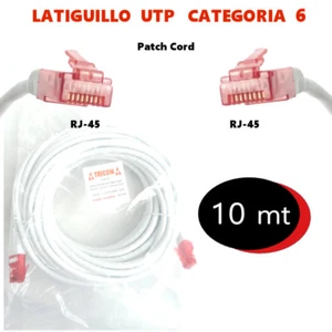 Latiguillo UTP Categoría 6. RJ-45 Macho. 10 metros - Imagen 1 de 1