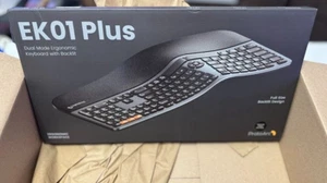 ProtoArc Backlit Wireless Ergonomic Keyboard EK01 Silver White - Picture 1 of 5
